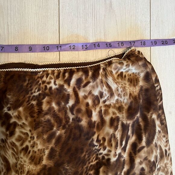90s vintage maxi leopard print skirt chiffon - Picture 8 of 9